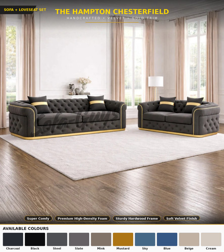 Large seater chesterfield - large, 3+2