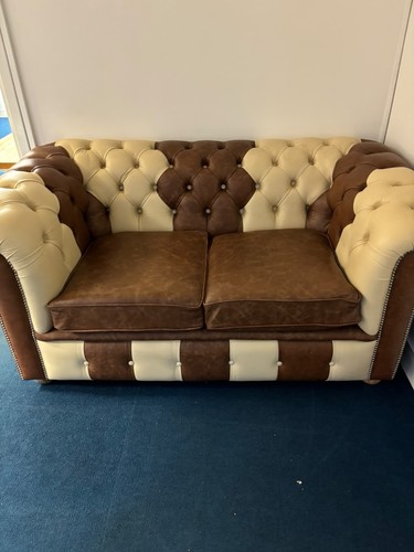 Brown cream chesterfield - chesterfield, 2