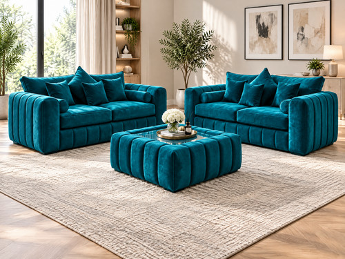 Luxury plush velvet sofa - velvet, 4