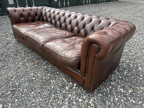 Vintage brown chesterfield - vintage,