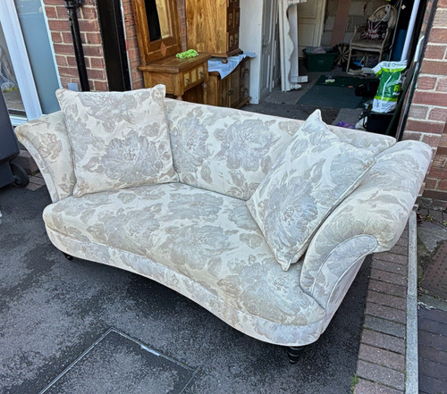Beige floral fabric seater - fabric,