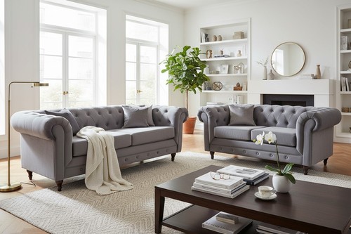 Chesterfield and seater - and,