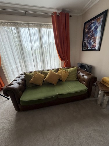Brown leather sofa - brown,