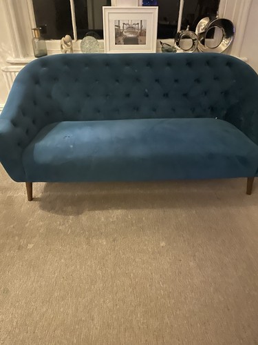Royal blue velvet chesterfield - blue,