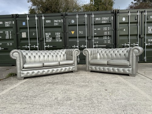 Silver leather buttoned - silver,