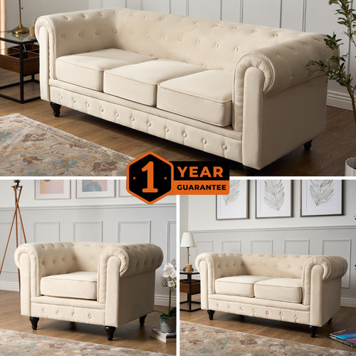 Chesterfield sofa suite cream - chesterfield,