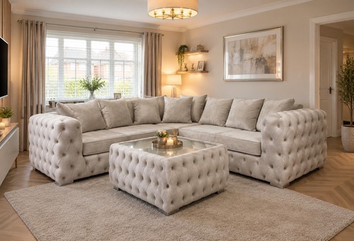 White chesterfield corner - chesterfield,
