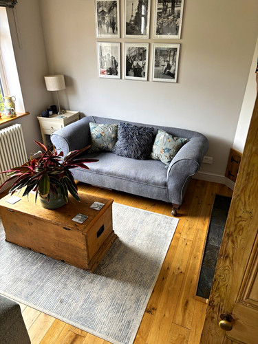 Blue grey wool seater sofa - blue/grey,